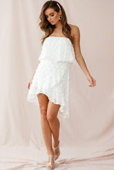 Bel Air Embellished Bandeau Dress White